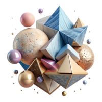 beautiful artistic Geometric Shapes with Watercolor Texture Isolated for Creative Design authentic png