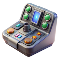dramatic rustic Spaceship control panel with illuminated buttons and levers high quality png