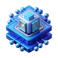 elegant creative A quantum computer processing complex data, cool blue lighting, abstract art style genuine png