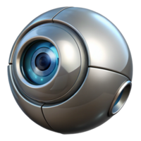 impressive creative A close-up of a robotic eye, metallic silver lighting, hyperrealistic style professional png