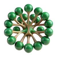 beautiful contemporary A complex, fractal pattern, resembling a branching tree or river delta, in shades of emerald green and deep brown, with a soft, dappled lighting. Organic Art style high quality png