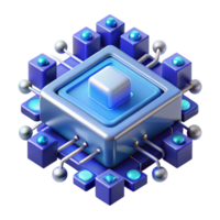 elegant creative A quantum computer processing complex data, cool blue lighting, abstract art style original png