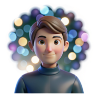 dramatic artistic Portrait of a person with a bokeh effect, blurred lights in the background, bokeh photography style professional png