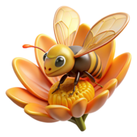 beautiful classic A close-up of a bee collecting pollen from a flower, macro photography, warm golden light authentic png