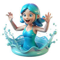 stunning rustic A playful water nymph splashing in a crystal-clear stream, sunlight reflecting on the water, in a joyful, luminous style authentic png
