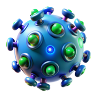 impressive abstract A microscopic view of nanobots repairing damaged cells, vibrant blue and green lighting, scientific visualization style exclusive png