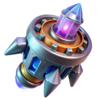 serene creative Crystalline spaceship engine with pulsating energy core 4K png