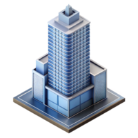 extraordinary creative Modern skyscraper model, isometric view authentic png