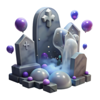 wonderful creative Ghostly Fog in Graveyard Transparent for Halloween Graphics original png