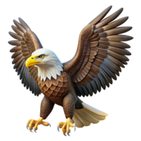 serene classic A majestic bald eagle with spread wings premium png
