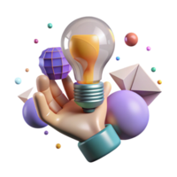 impressive vintage Giant Hand Holding Lightbulb Isolated Surreal Idea authentic png