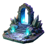 magnificent rustic A hidden portal shimmering with otherworldly light, surrounded by ancient ruins, mysterious lighting, surreal style original png