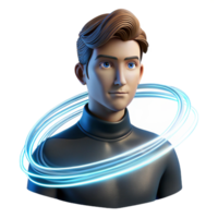 serene creative Portrait of a person with a long exposure light painting effect, dynamic light trails, light painting photography style high resolution png