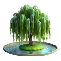 wonderful traditional A branch of a weeping willow tree, gracefully draped over a pond, soft, diffused light, impressionistic style high resolution png