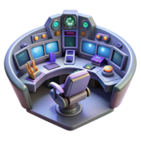 wonderful modern Spaceship cockpit with multiple screens premium png