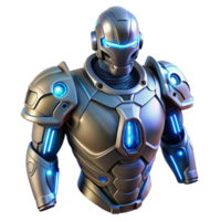 beautiful rustic Cybernetic armor plating with glowing circuitry detailed png