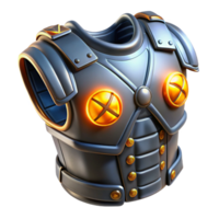 stunning artistic Sci-fi chest armor, glowing symbols, metallic plating premium png