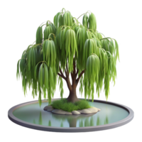 serene classic A branch of a weeping willow tree, gracefully draped over a pond, soft, diffused light, impressionistic style original png