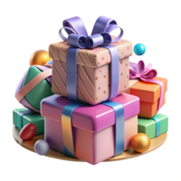 wonderful abstract Gift Box Stack Cutout Wrapped in Colorful Paper high quality png