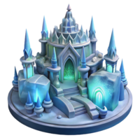 extraordinary vintage Ice palace with intricate carvings, aurora borealis lighting, fantasy art style exclusive png