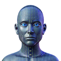 vibrant abstract A stream of binary code forming a human face, digital glitch art style, high contrast lighting original png
