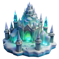 wonderful vintage Ice palace with intricate carvings, aurora borealis lighting, fantasy art style detailed png