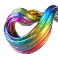 vibrant creative Flowing ribbons of liquid metal, reflecting a vibrant, rainbow spectrum, in a surreal, fluid art style high resolution png