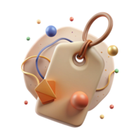wonderful classic Gift Tag Blank String Attached Label Isolated for Gift Wrapping premium png