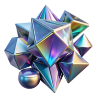 wonderful artistic A dynamic composition of fragmented, geometric shapes, with holographic textures and reflections, in a futuristic, abstract style premium png