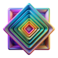 magnificent classic A series of concentric squares, radiating outwards with vibrant, neon colors, in a psychedelic, op art style premium png