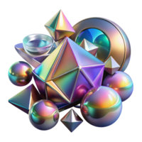 impressive traditional A dynamic composition of fragmented, geometric shapes, with holographic textures and reflections, in a futuristic, abstract style premium png