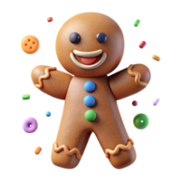 wonderful contemporary Gingerbread Man Smiling Face Cutout for Holiday Baking authentic png