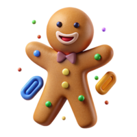 vibrant rustic Gingerbread Man Smiling Face Cutout for Holiday Baking exclusive png