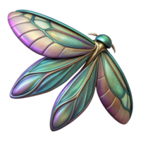 beautiful rustic Alien insect wing, intricate veins, iridescent colors high quality png
