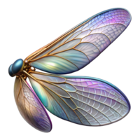 impressive minimalist A close-up of a dragonfly's wing, intricate veins, iridescent colors, macro photography authentic png