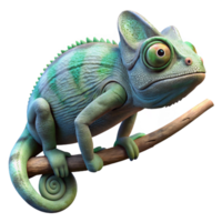 beautiful vintage A chameleon camouflaged against a branch, its skin displaying intricate patterns, rendered in a macro photography style with shallow depth of field high quality png