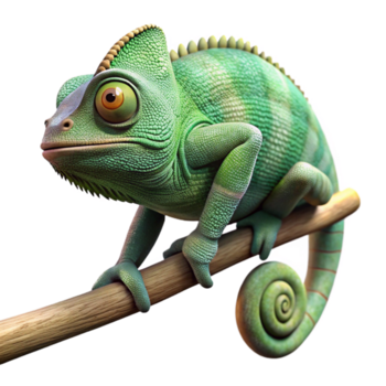 vivace artistico un' camaleonte mimetizzato contro un' ramo, suo pelle visualizzazione intricato modelli, reso nel un' macro fotografia stile con superficiale profondità di campo genuino png