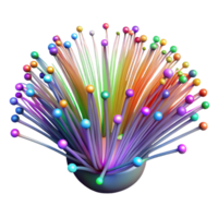 beautiful traditional A complex network of fiber optic cables, pulsing with vibrant multicolored light, in a long exposure photography style 4K png