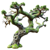 extraordinary artistic A gnarled oak tree branch, covered in moss and lichen, soft diffused daylight, fantasy art style original png