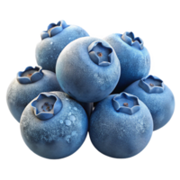 magnificent artistic A cluster of ripe wild blueberries covered in frost, close-up macro photography, crisp morning light, nature documentary style detailed png