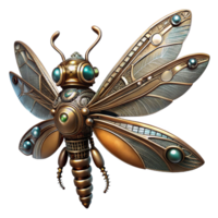 wonderful rustic A clockwork hummingbird with gears and springs visible, hovering amidst floating cogs and gears, in a dramatic chiaroscuro lighting style high resolution png