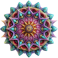 lindo artístico uma caleidoscópico padronizar do intrincado, fractal desenhos, com vibrante, psicodélico cores, dentro uma visionário arte estilo exclusivo png