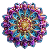 extraordinário tradicional uma caleidoscópico padronizar do intrincado, fractal desenhos, com vibrante, psicodélico cores, dentro uma visionário arte estilo Prêmio png