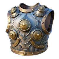 impressive traditional Steampunk armor breastplate with intricate engravings and metal plates professional png