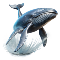 beautiful classic A majestic humpback whale breaching the surface of the ocean, spray of water catching the sunlight, in a realistic, nature documentary style genuine png