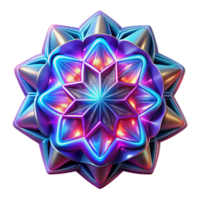 extraordinary modern A luminous, fractal pattern, with a bright, neon light, in a psychedelic style high resolution png