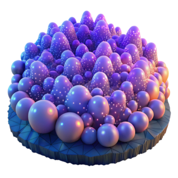 elegante artístico un campo de brillante partículas, formando intrincado patrones y formas, parecido a un digital paisaje alto resolución png