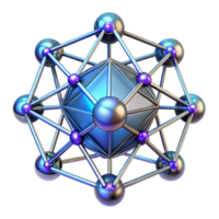elegant traditional A complex network of interconnected nodes, with a cool, technological light, in a cyberpunk style genuine png