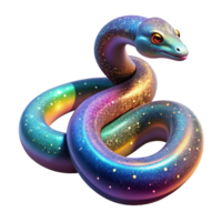 serene creative A majestic Aboriginal Rainbow Serpent, with shimmering scales, creating the world amidst a swirling nebula of colours, illuminated by starlight, Aboriginal dot painting style authentic png