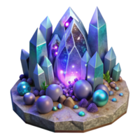 vibrant traditional Glowing Crystal Cave Transparent Background for Fantasy Art original png
